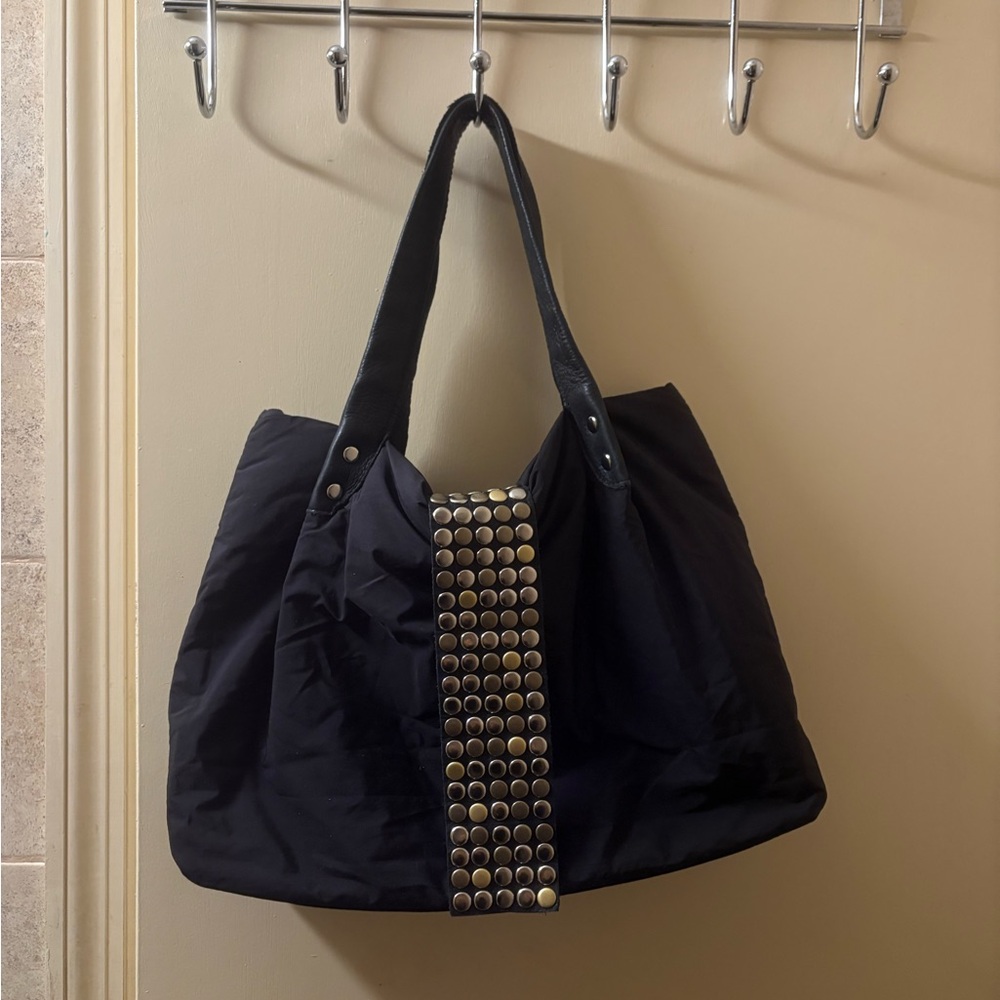 Japanese Brand Studded Black Tote Bag
